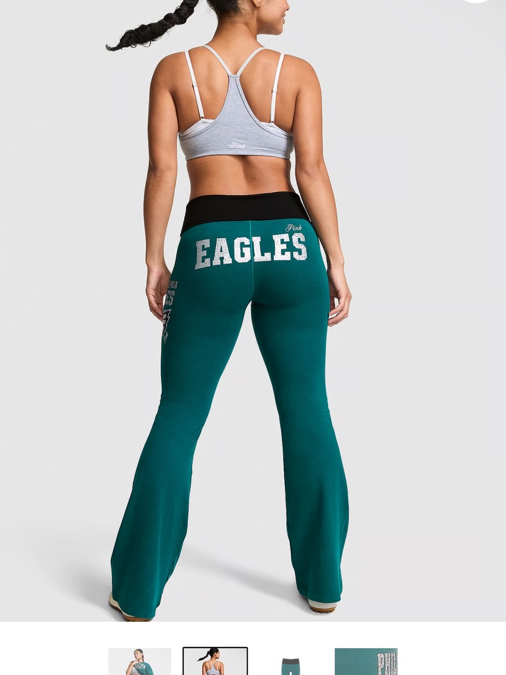 PINK Victoria's Secret Teal Boot Cut Eagles Pants - Picture 2 of 4